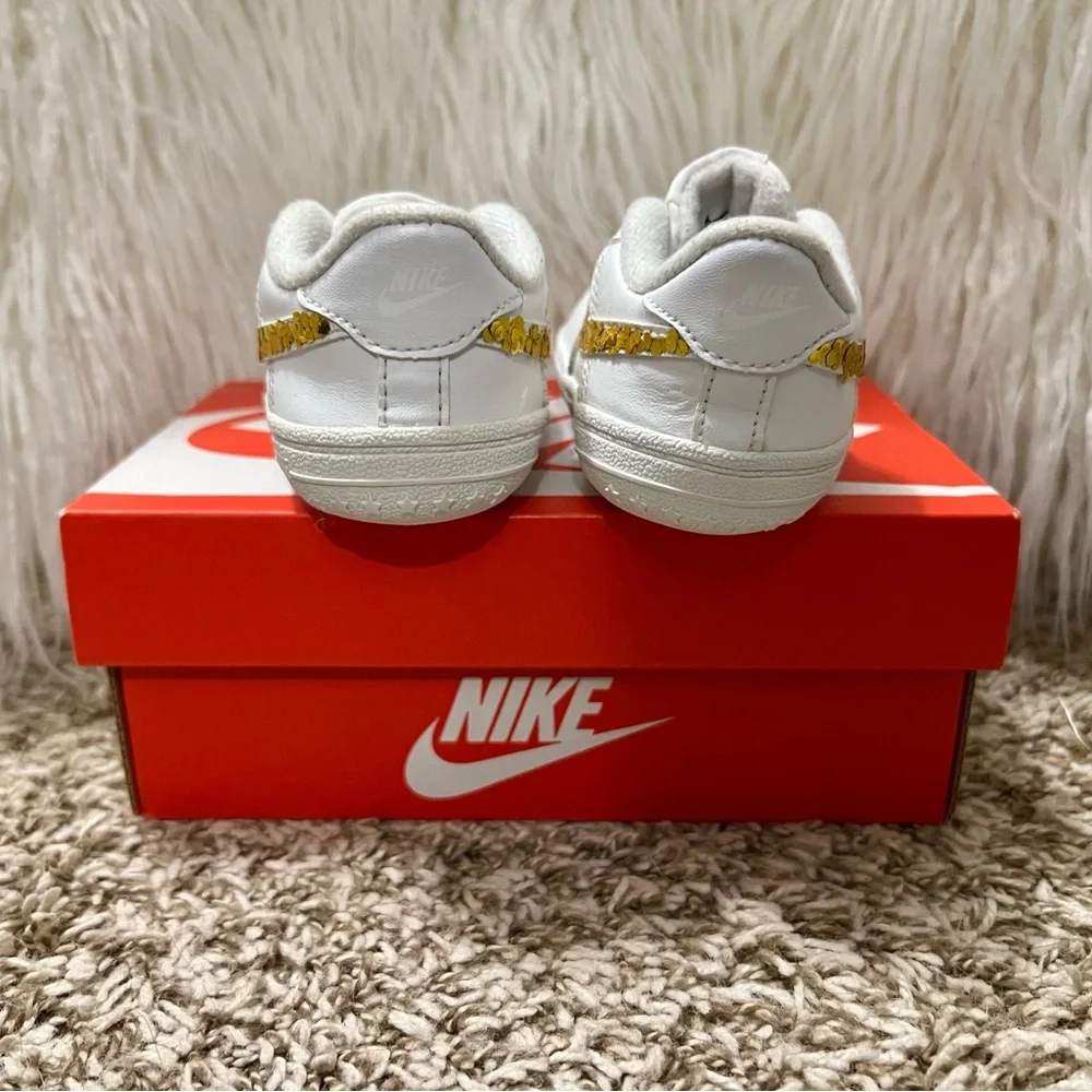 Infant Nike Air Force 1’s (Customized Gold Swooshes) - Picture 6 of 7
